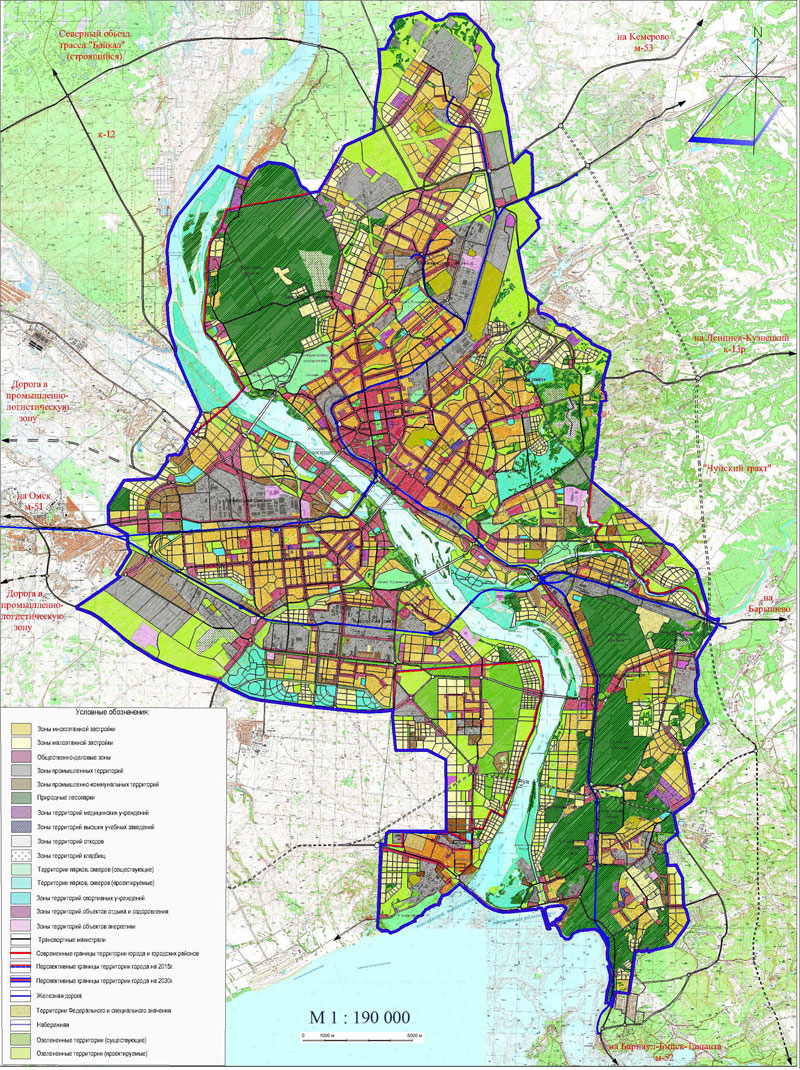 Генеральный план Новосибирска. Приложение 15. Карта-схема планируемого размещения городских лесов на период до 2030 года