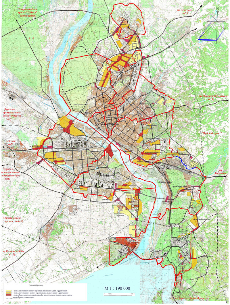 Генеральный план Новосибирска. Приложение 28. Карта-схема свободных территорий для размещения объектов капитального строительства местного значения на период до 2030 года