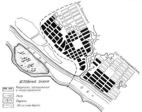 План Ново-Николаевска в 1906 году