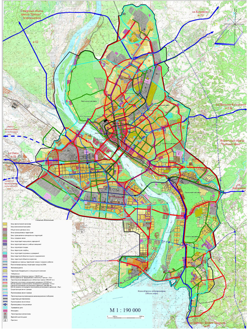 Генеральный план Новосибирска. Приложение 20. Карта-схема комплексного развития общественного транспорта на период до 2030 года