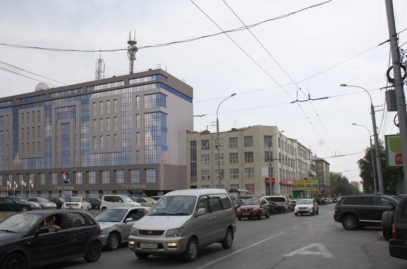 Проект реконструкции фасада ОАО «Ростелеком» в Новосибирске. Архитектор Ельченко И.Я.